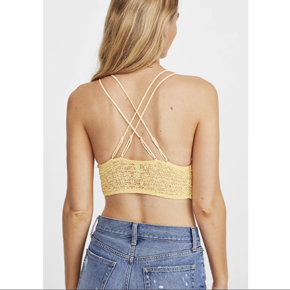 Free People Miss Dazie Bralette Yellow Medium - Picture 2 of 10
